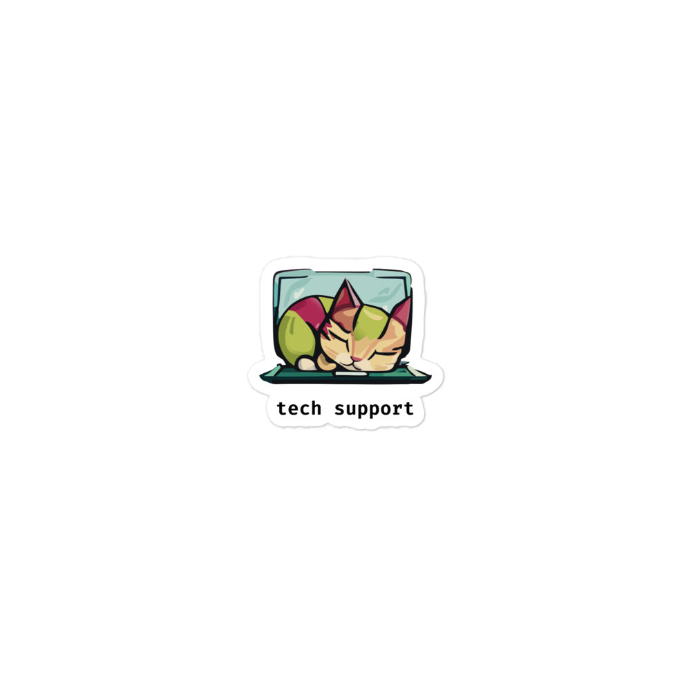 Sleeping Cat Tech Support Sticker