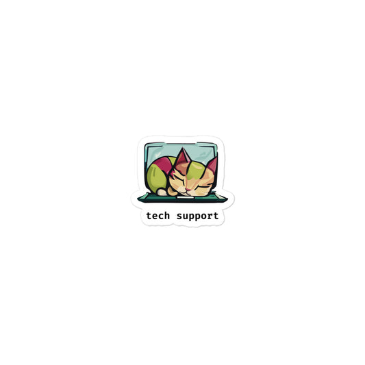 Sleeping Cat Tech Support Sticker