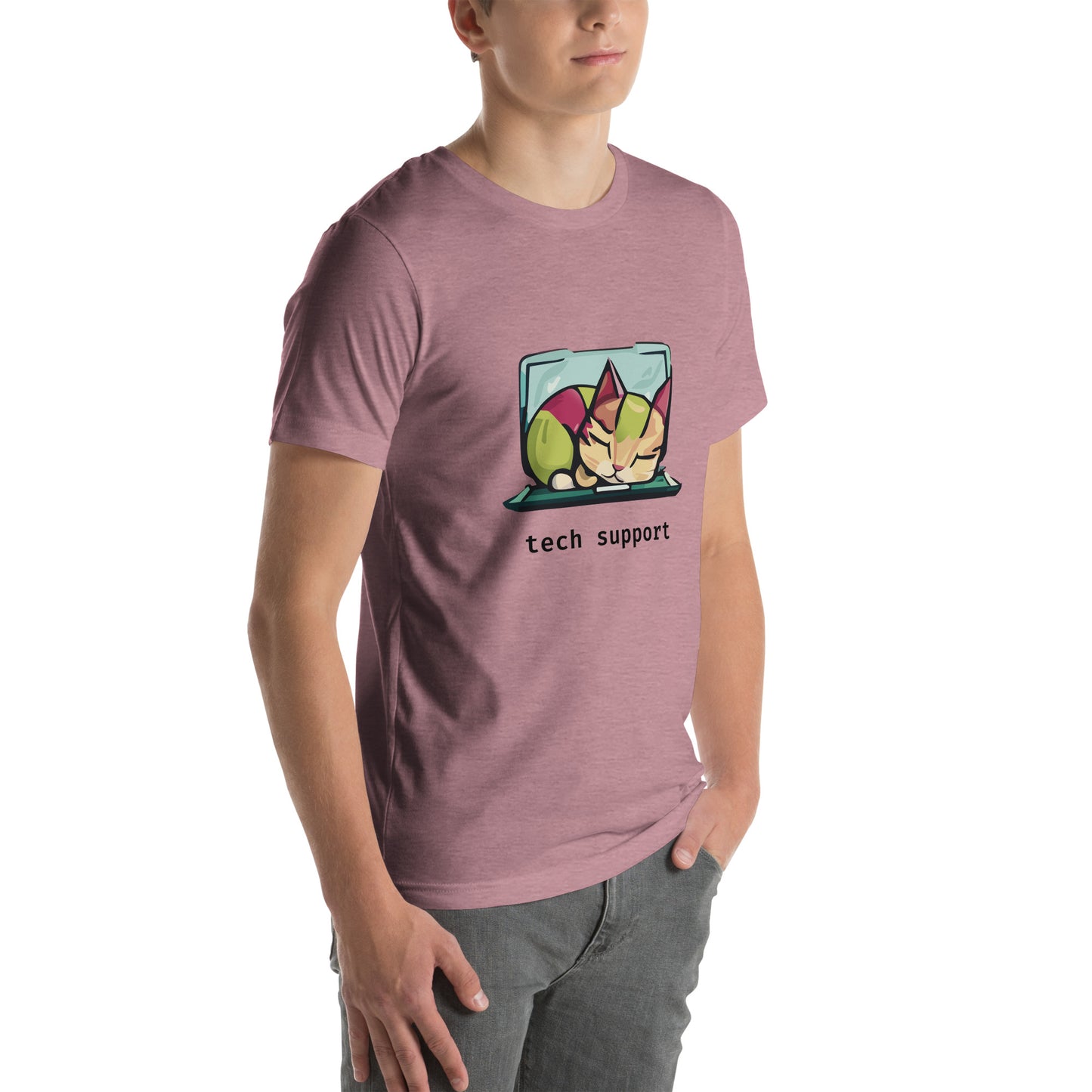Sleeping Cat Tech Support - Unisex T-shirt