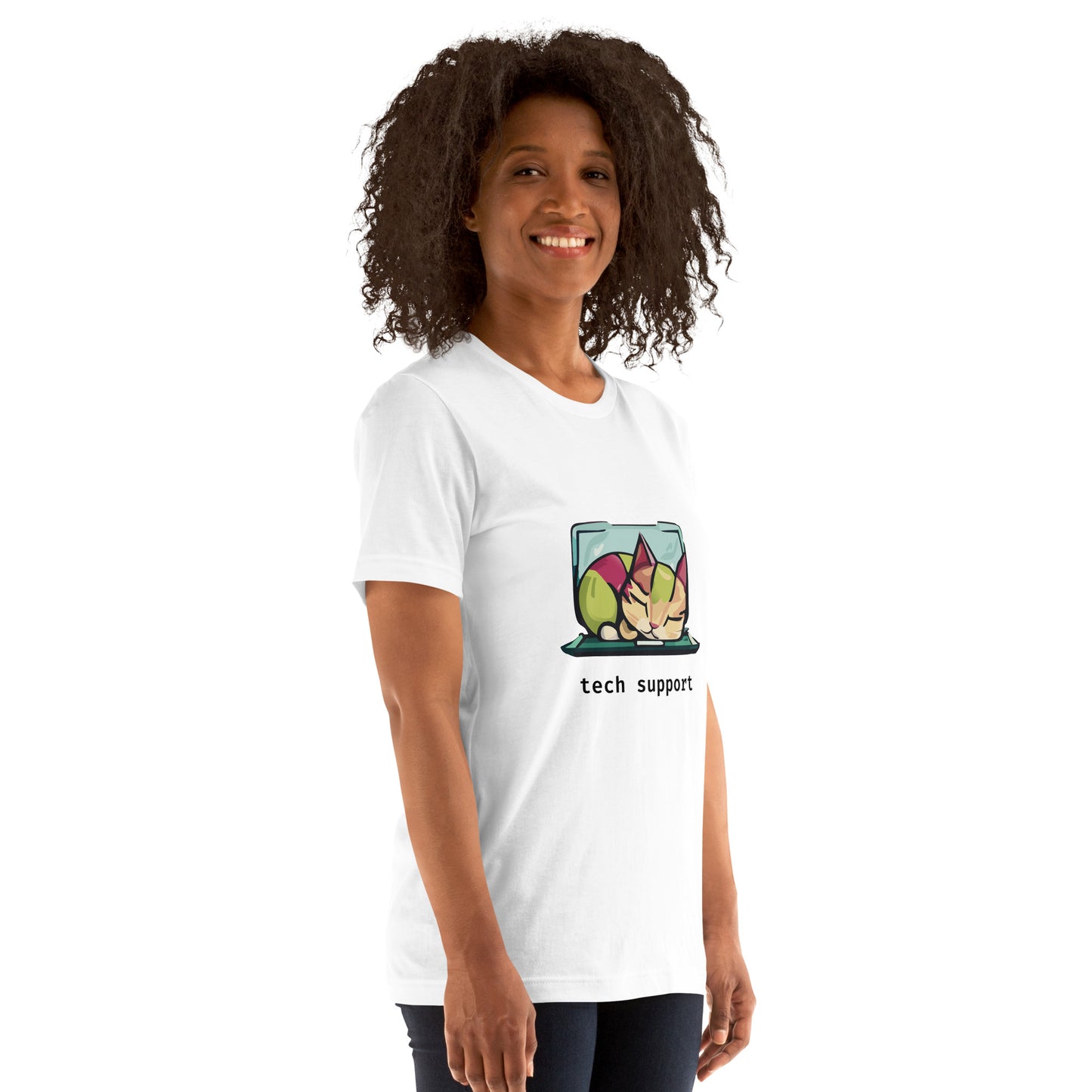 Sleeping Cat Tech Support - Unisex T-shirt