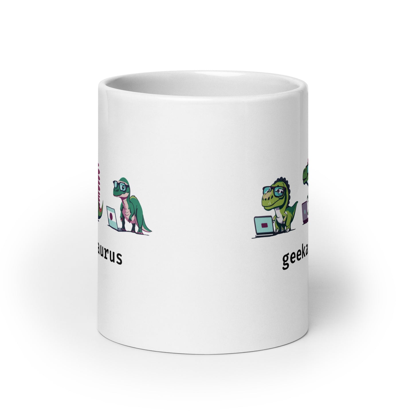 Geekasaurus White Glossy Mug