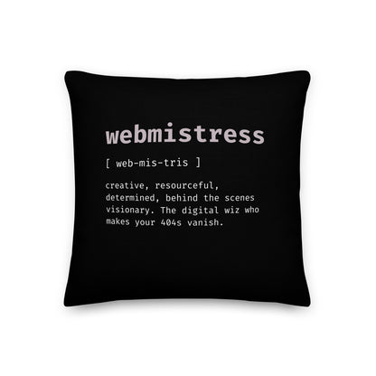 WebMistress Definition - Premium Pillow