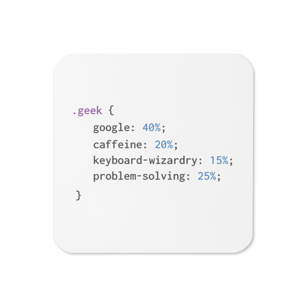 Cork-back Coaster - Geek Code