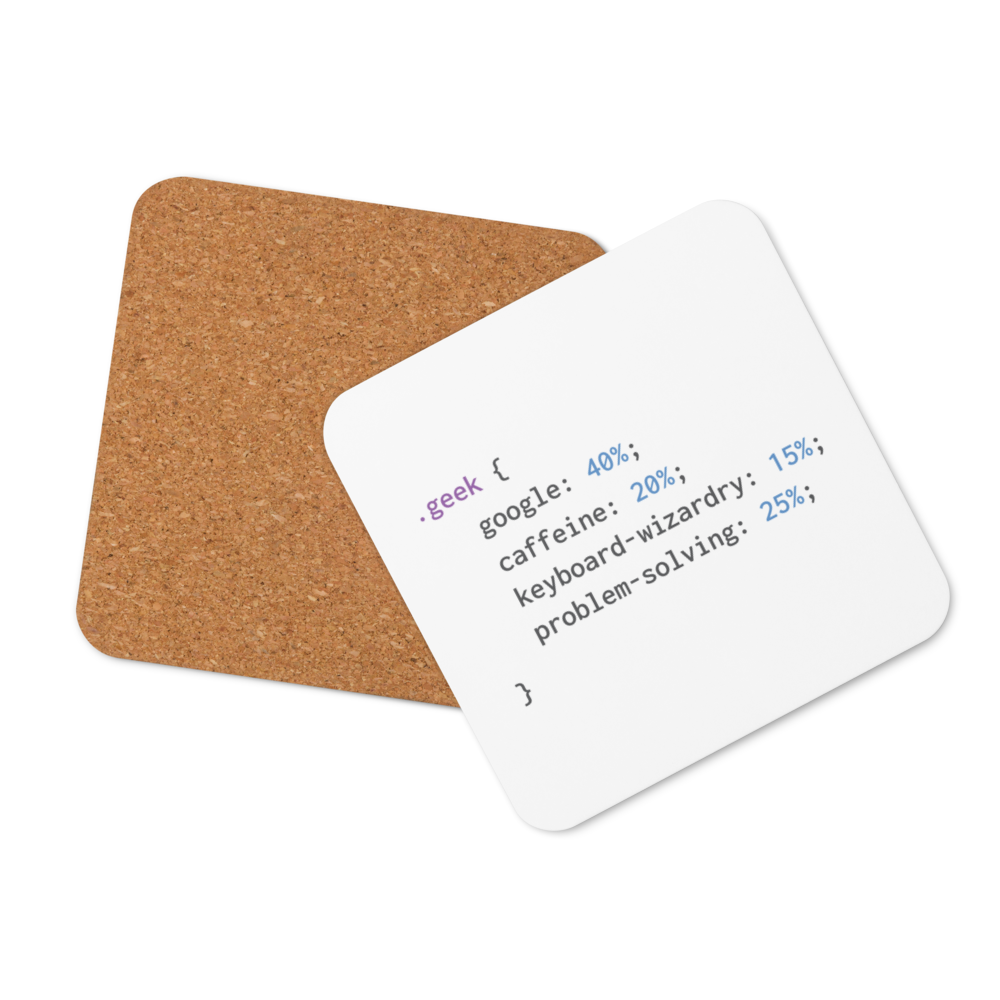 Cork-back Coaster - Geek Code