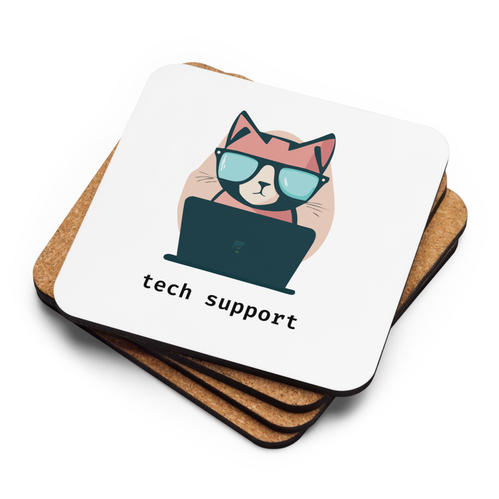 Cork-back Coaster - Cat Tech Support