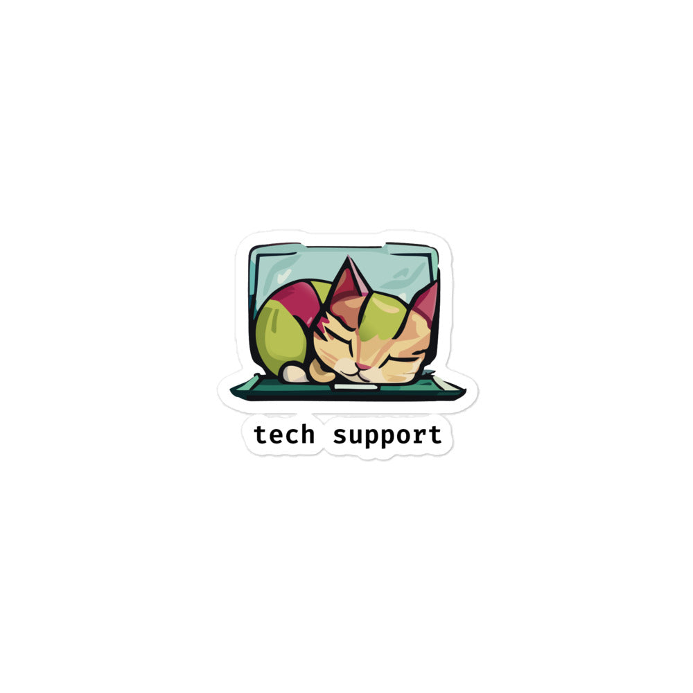 Sleeping Cat Tech Support Sticker