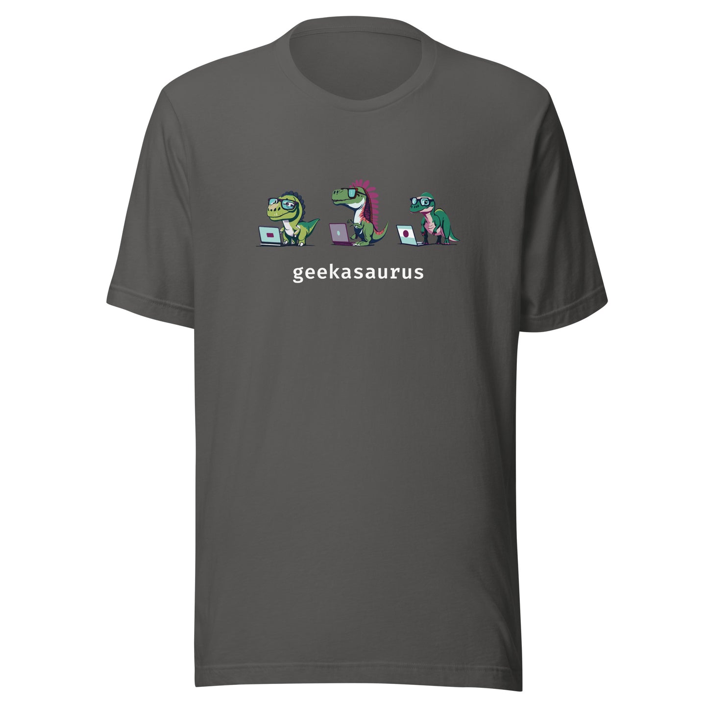 Geekasaurus - White Text - Unisex T-shirt