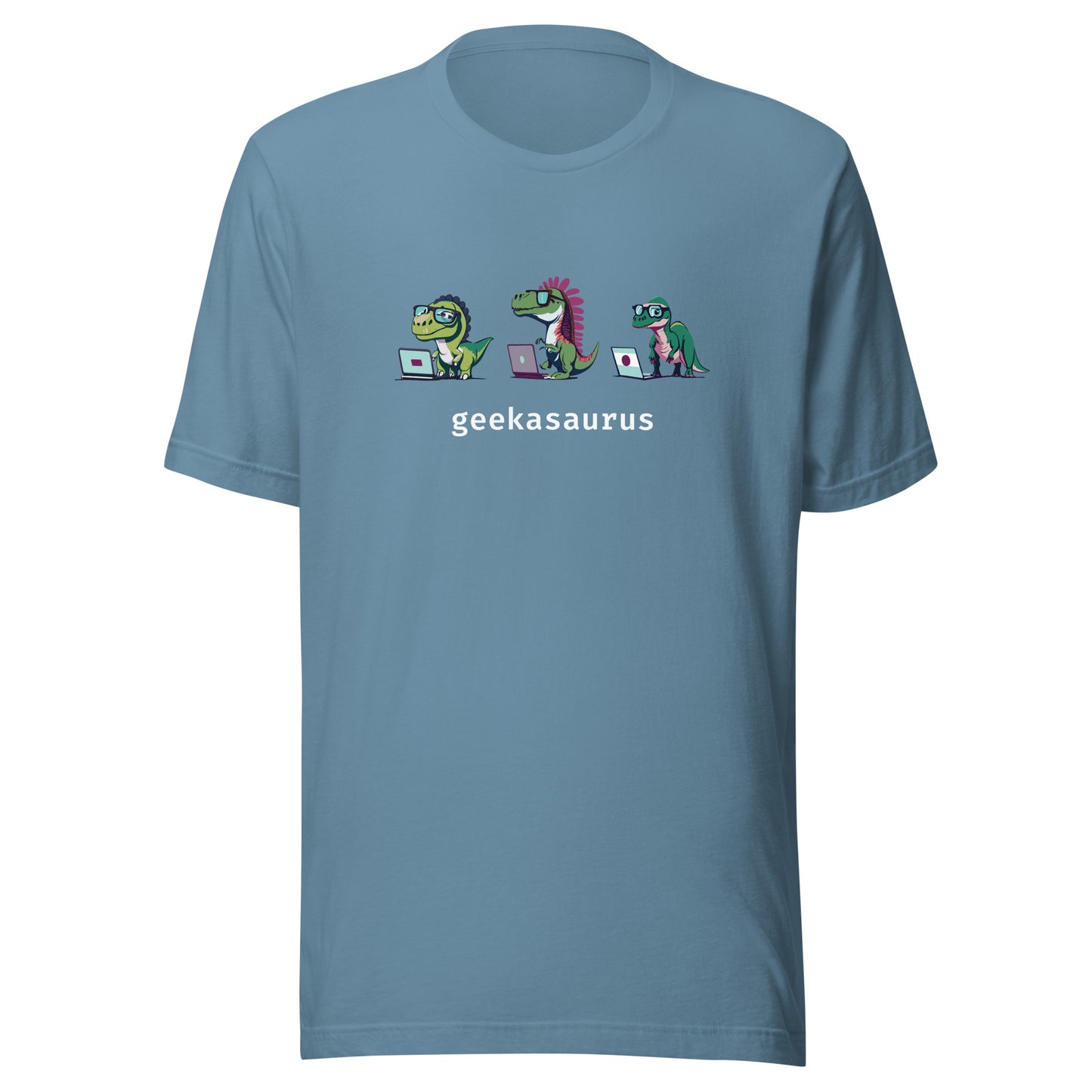Geekasaurus - White Text - Unisex T-shirt