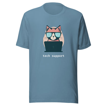 Cat Tech Support - White Text - Unisex T-shirt