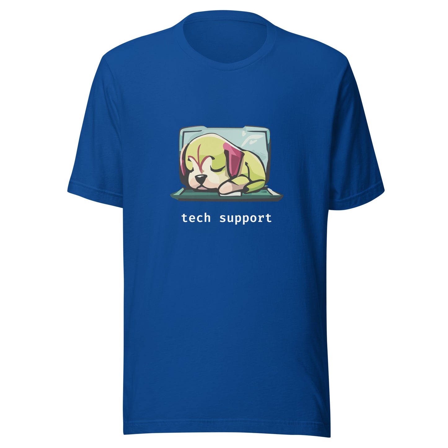 Sleeping Dog Tech Support - White Text - Unisex T-shirt