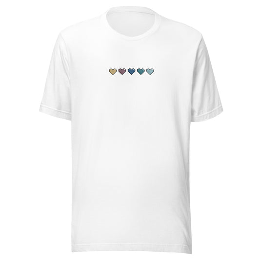 Unisex Pixelated Heart Shirt - Multicolor