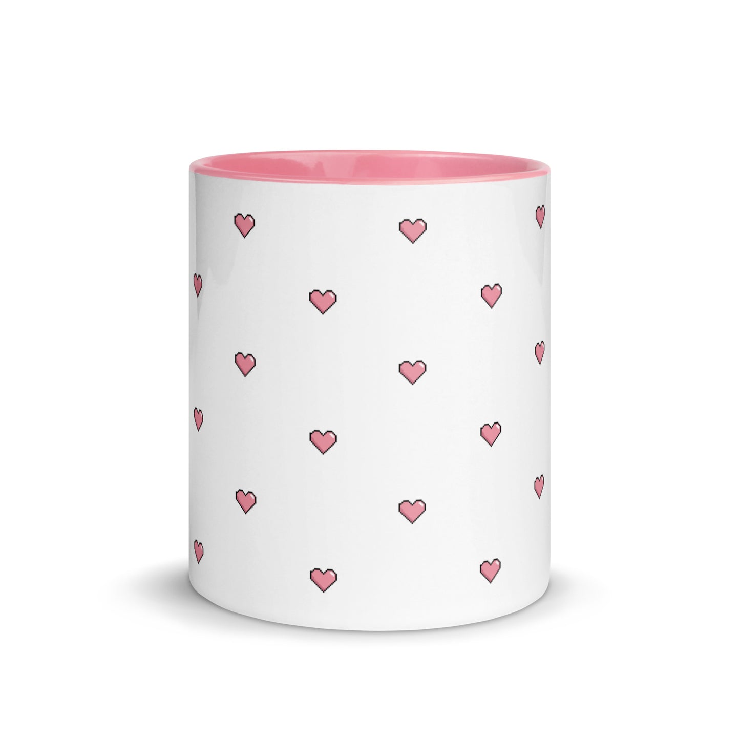 Pink Pixelated Heart Ceramic Mug