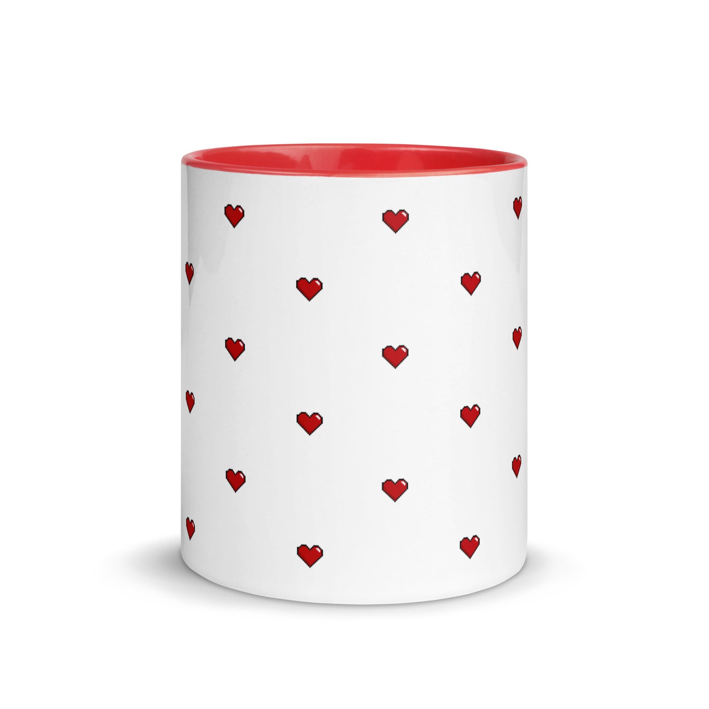 Red Pixelated Heart Ceramic Mug