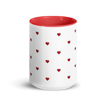 Red Pixelated Heart Ceramic Mug