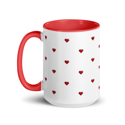 Red Pixelated Heart Ceramic Mug