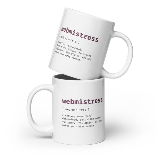 WebMistress Definition White glossy mug